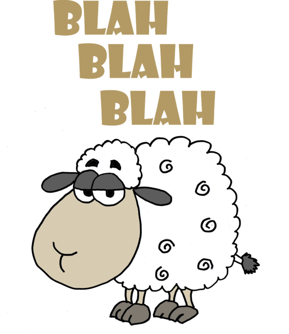 Funny Funky Sheep says Blah Blah Blah