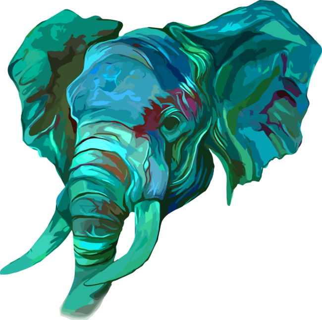 Turquoise Elephant Head