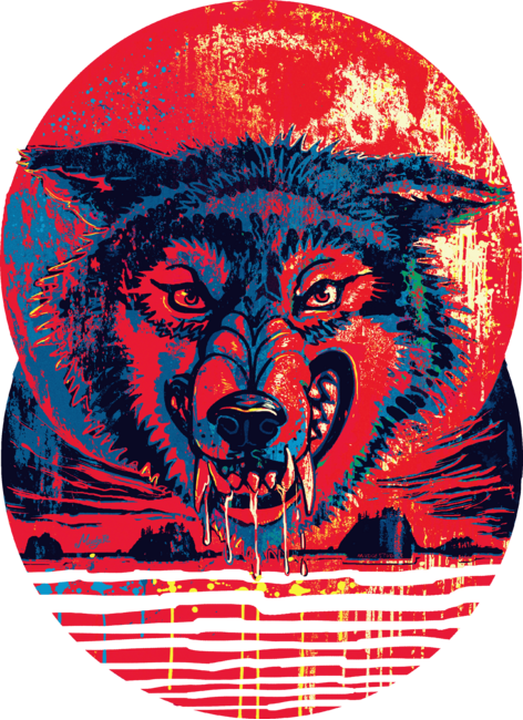 Blood Red Wolf Moon by MudgeStudios