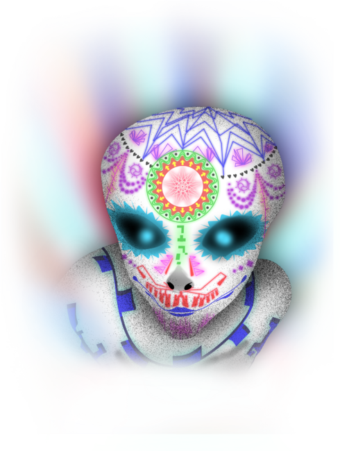 alien sugar skull