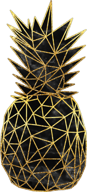 Modern geometric gold pineapples design