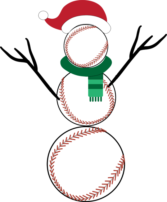 Funny Christmas Baseball Snowman