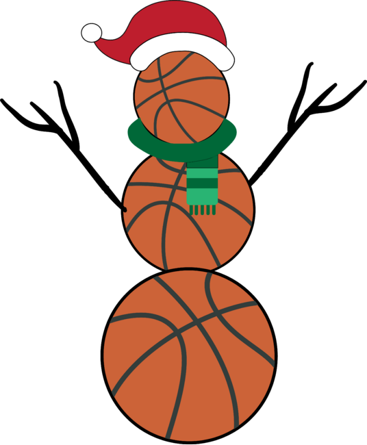 Funny Christmas Basketball Snowman
