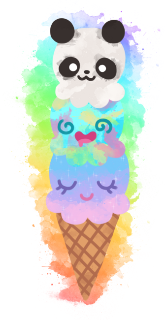 The art of savory - three colorful flavored ice cream cone with 