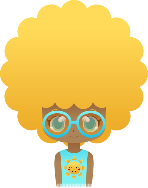 Summer afro girl wearing glasses