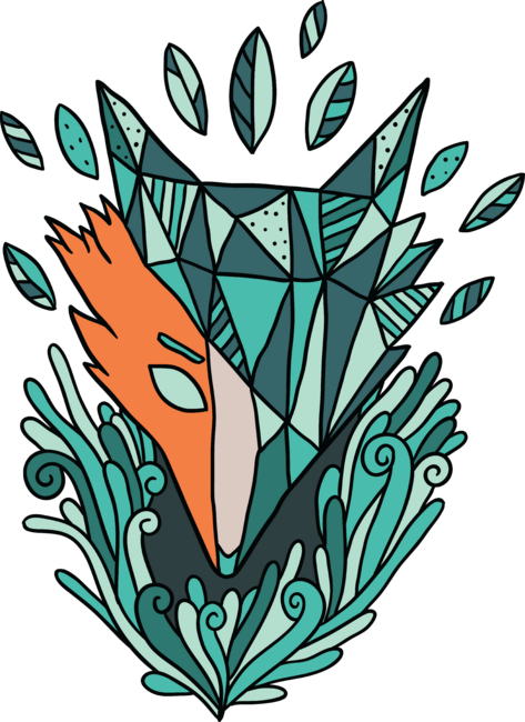 Polygonal Doodle Fox