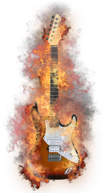 Flaming guitar by comdo99