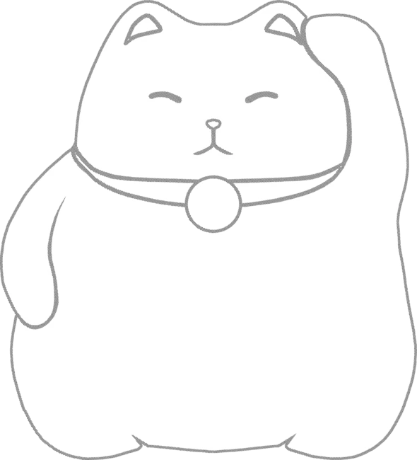 Maneki Neko - Lucky Cat Grunge