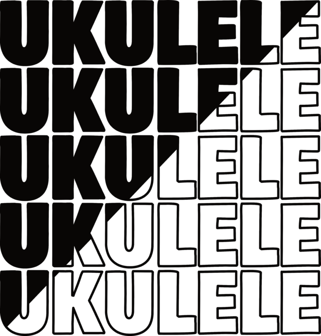 Ukulele typography diagonal by Line2Rhyme