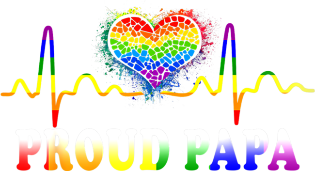 Proud Papa Gay Heartbeat LGBT Pride Shirt by Tallullahprints
