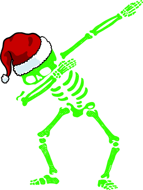 Dabbing Skeleton Shirt Santa Hat Christmas Shirt Dab Skull 2