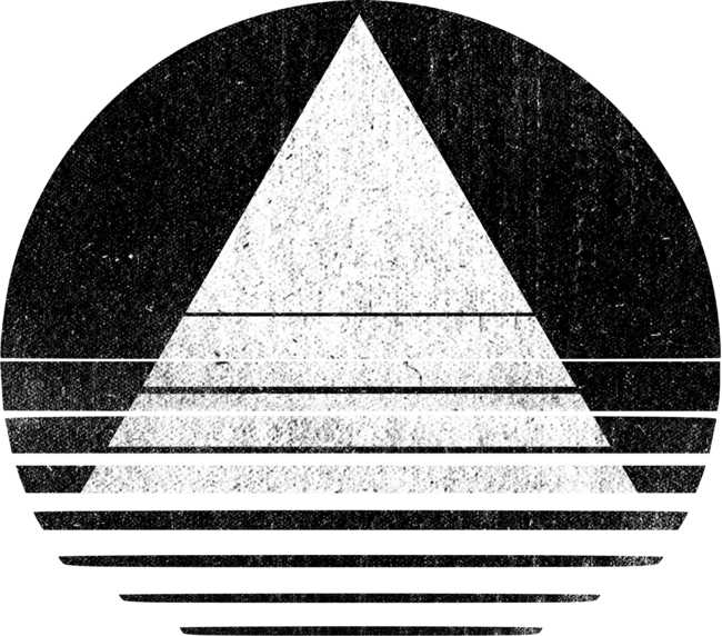 Awesome Minimalist Black Circle White Triangle - Distressed