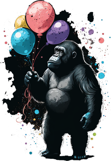 gorilla hold balloons