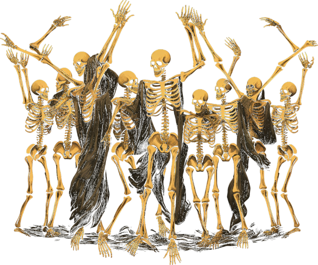 Humorous Skeleton Jig at Halloween