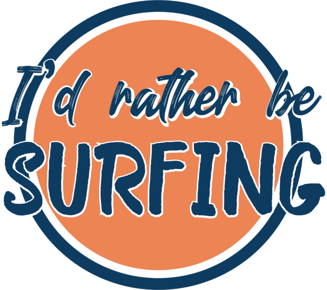 I'd rather be surfing, retro logo design