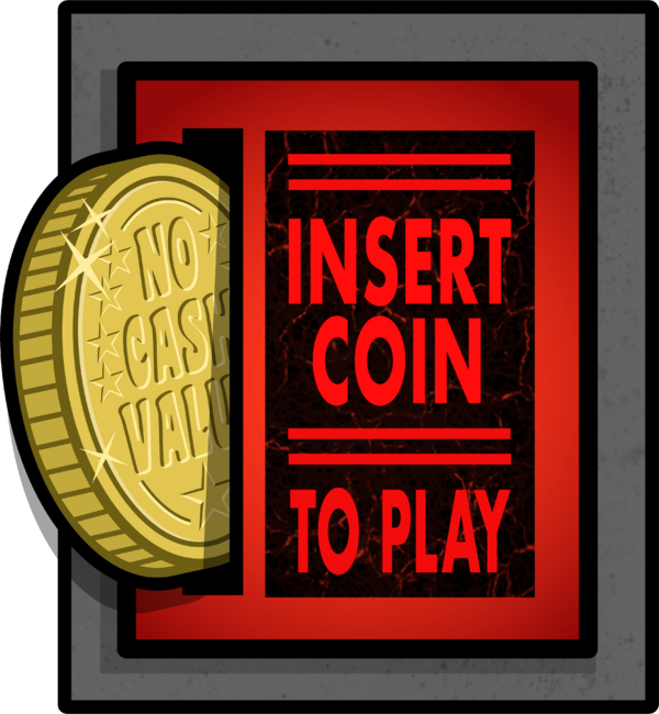 Retro Pinball Arcade Game Coin Slot