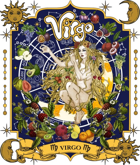 Virgo Zodiac Tarot Graphic Tee Shirt