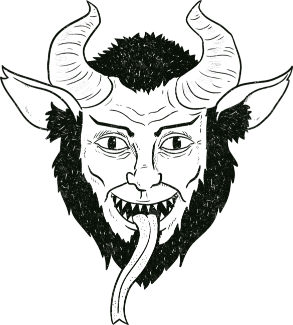 Krampus Face Distressed Style