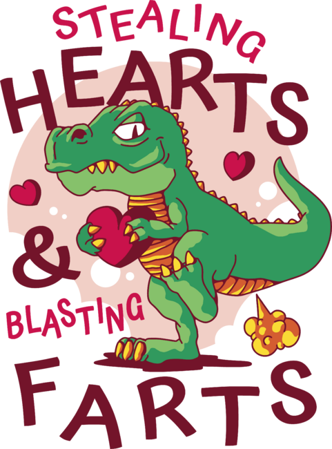 Stealing Hearts T-rex Valentine's Day by DesignStudio13