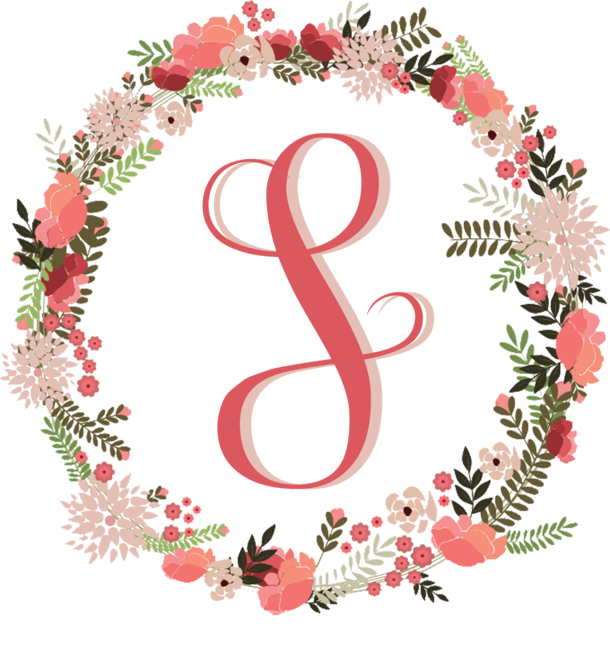 Monogram Letter &quot;S&quot; in Flower Wreath by BettySue