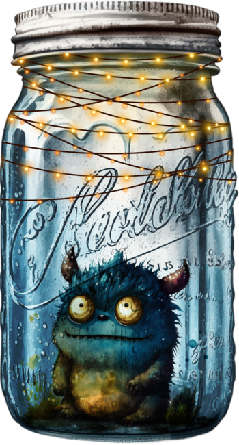 Jar of Night Light Monster by ginkelmier