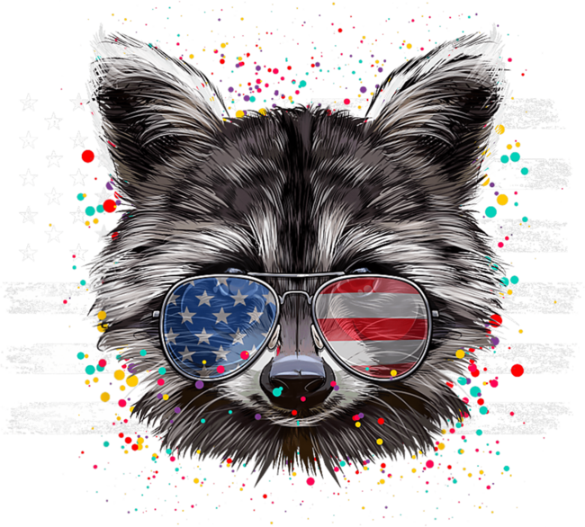 Raccoon 4th Of July Sunglasses Patriotic USA Flag by byrdyak