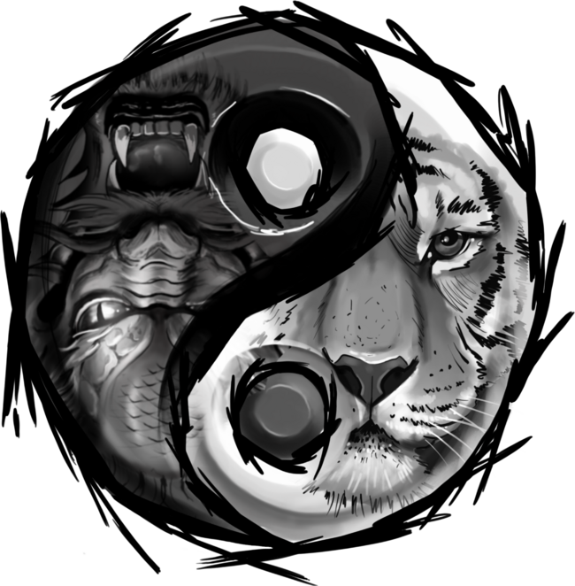 Yin Yang - Tiger And Dragon by ketrinart123