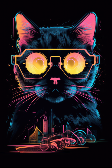 Cyber Nerd Cat by JensenArt