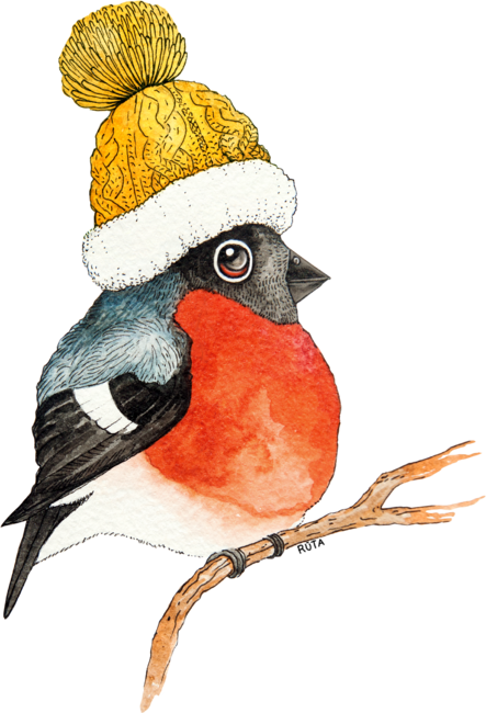 Christmas Bullfinch by Ruta