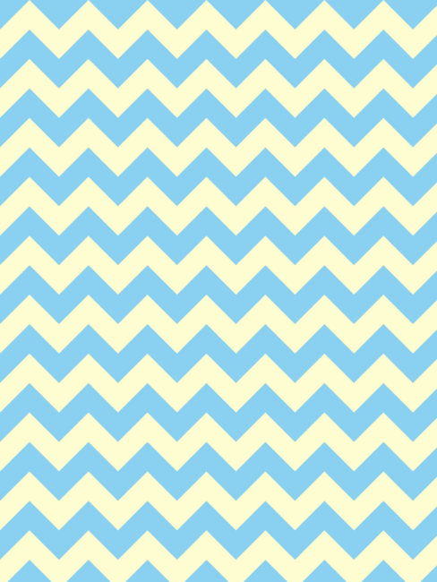 Cream Yellow and Baby Blue Horizontal Zigzags