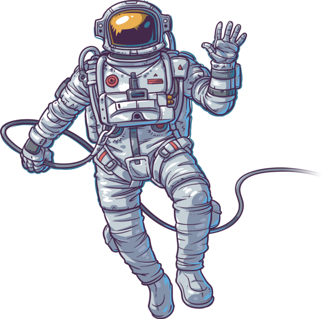 ASTRONAUT FLOATING IN SPACE ILLUSTRATION by HayesdesignUK