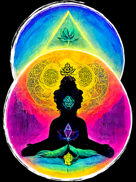 Yoga meditation Rainbow Chakras by GraceLamb