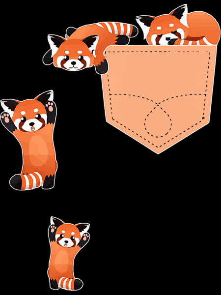Family Red Pandas In My Pocket Funny by HaPa