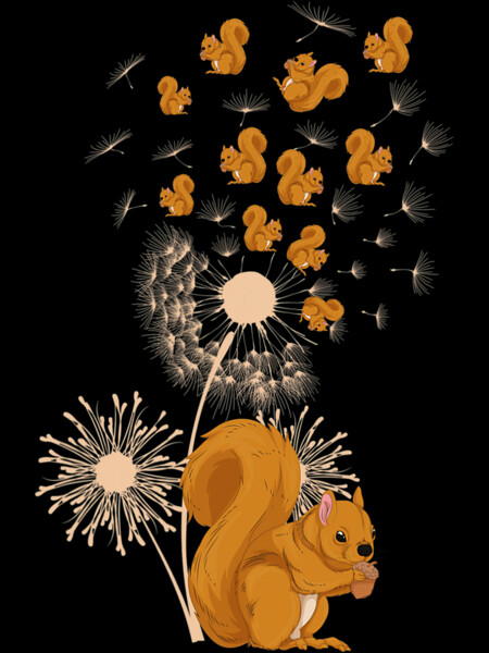 Forest Squirrel Lover Dandelion Animal Nature Funny Squirrel by JPUnsolicited