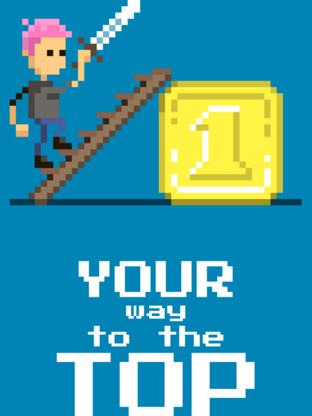 Your way to the top in retro video game