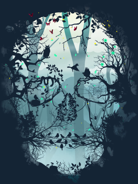 Dark Forest Skull by sitchko