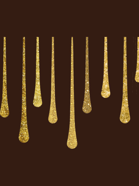 Gold Glitter Paint Drips