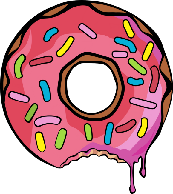 Cute Sweet Cartoon Donut Glazed