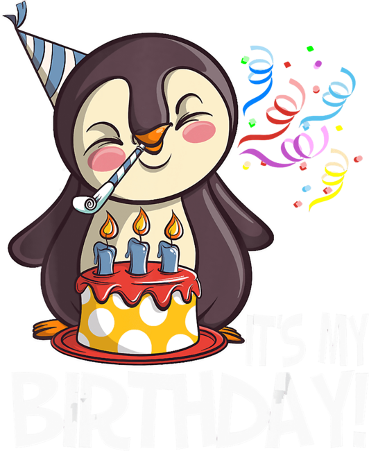 It's My Birthday Penguin Gift for Girls Boys Adults by lenxeemyeu