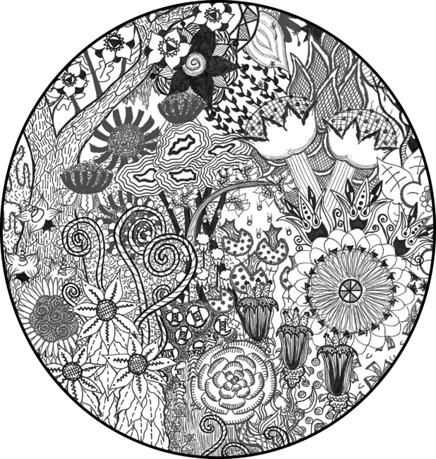 Floral Jungle Black and White