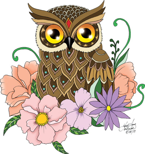 Spring Flowers Owl