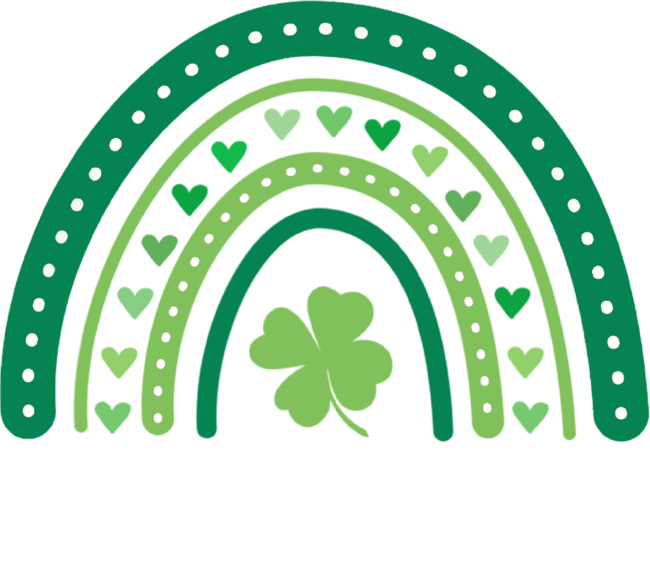 Cute Rainbow Lucky Charm Four Leaf Patricks Day Heart Tshirt by Dtam2022