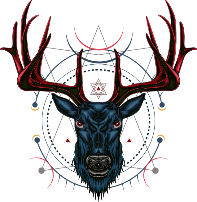 Deer head illustration with ornament design