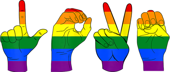 ASL Sign Language LOVE LGBT Gay Les Pride Month T-Shirt by SOPIZiLA