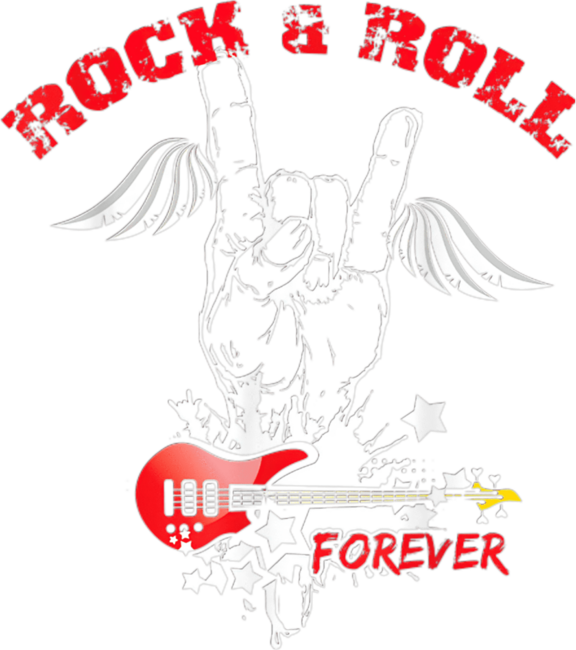 Guitar Rock And Roll Forever Vintage Hand Lover