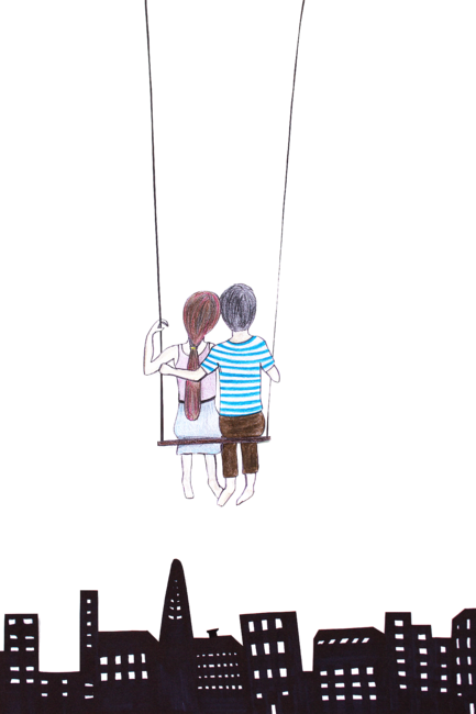 Couple on a swing
