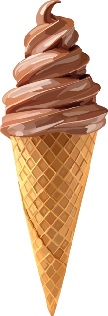 Soft Serve Icecream Chocolate Cone
