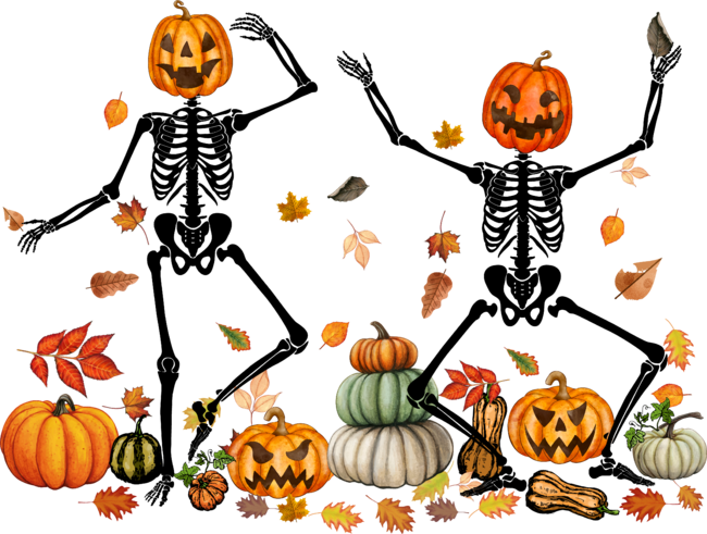 Dancing skeletons, Halloween Vibes, Dancing pumpkins