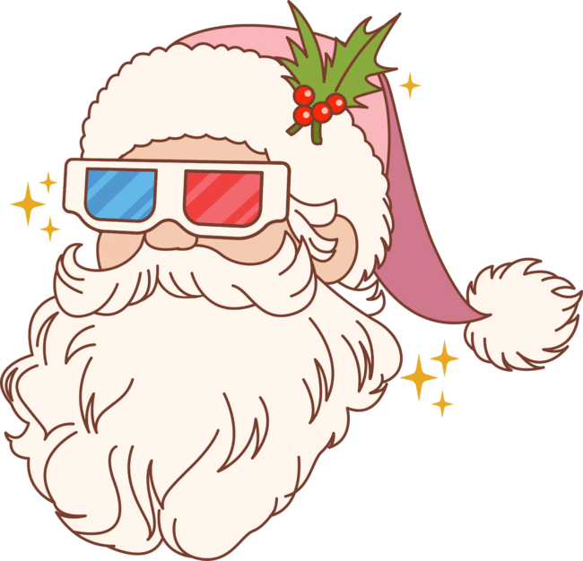 Santa Claus With 3D Glasses