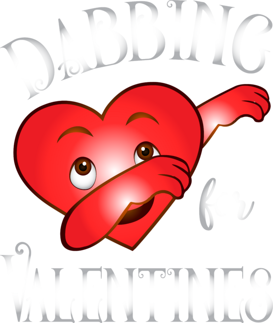 Dabbing For Valentines Day Cute Funny Heart Love T-Shirt